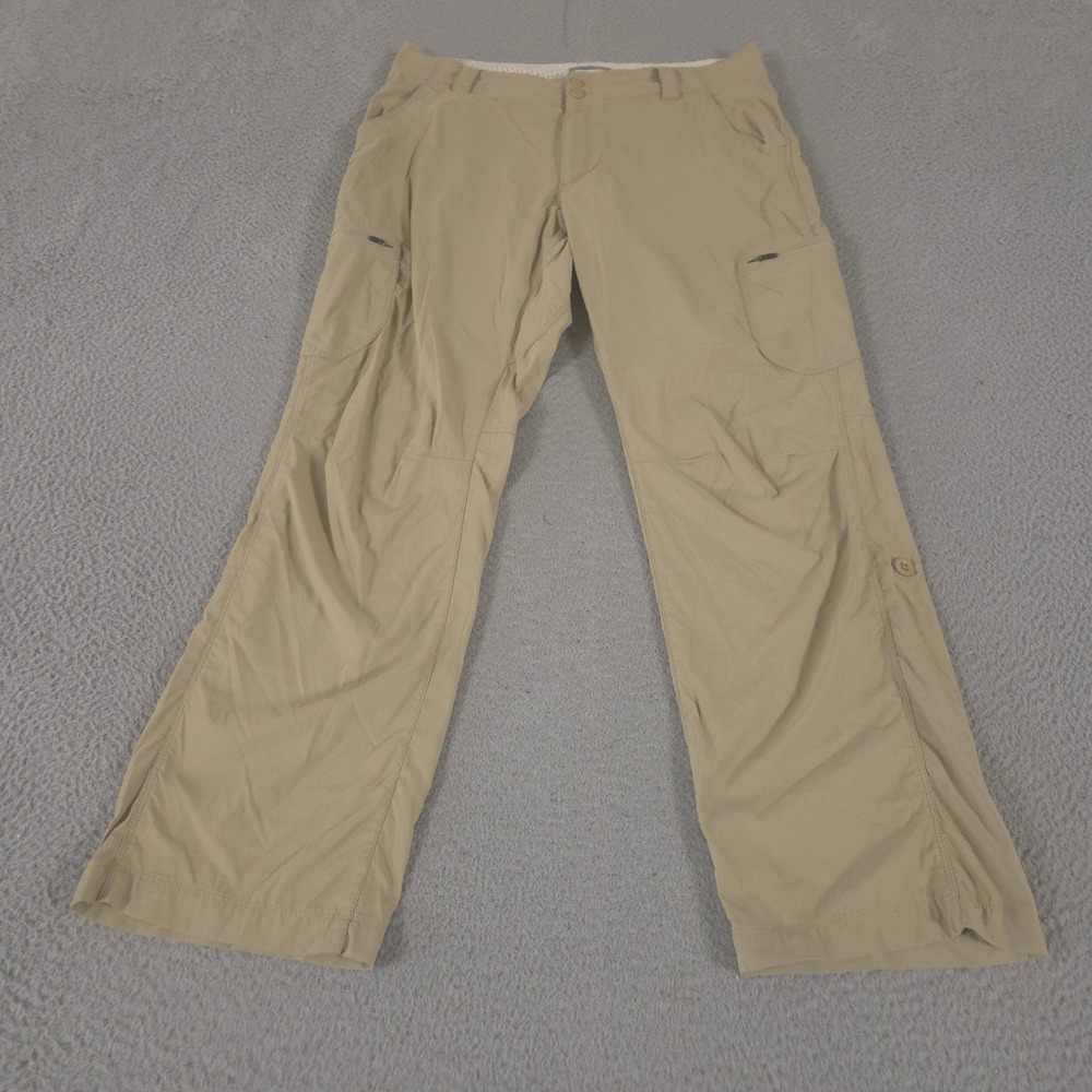 L.L. Bean Pants Womens 12 Tan Vista Trekking Straight Leg Roll Tab Utility Cargo